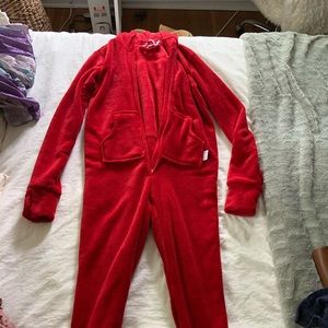 red fuzzy onzie